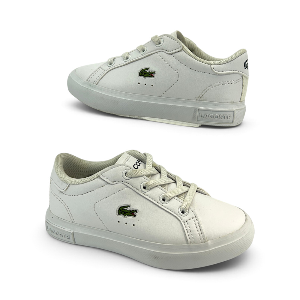 Lacoste Powercourt Boys US 8.5 White Athletic Shoes